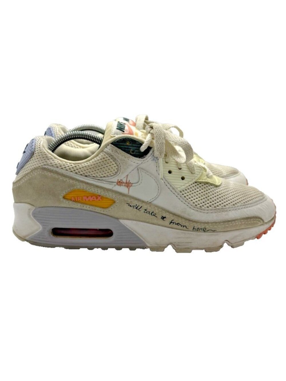 Nike Air Max 90 DV2188-100 Women's Sz 10 US Summit White Multicolor Sneaker Shoe